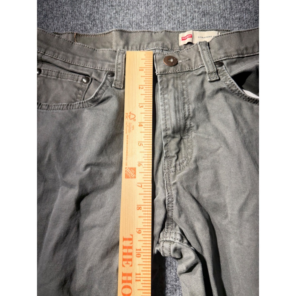 Wrangler Straight Fit Pants Mens 29x30 Gray Green Excellent Stretch Casual - Picture 5 of 10